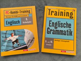 2 Übungsbücher Englisch 9+10 Klasse, Grammatik, mit Lösungen