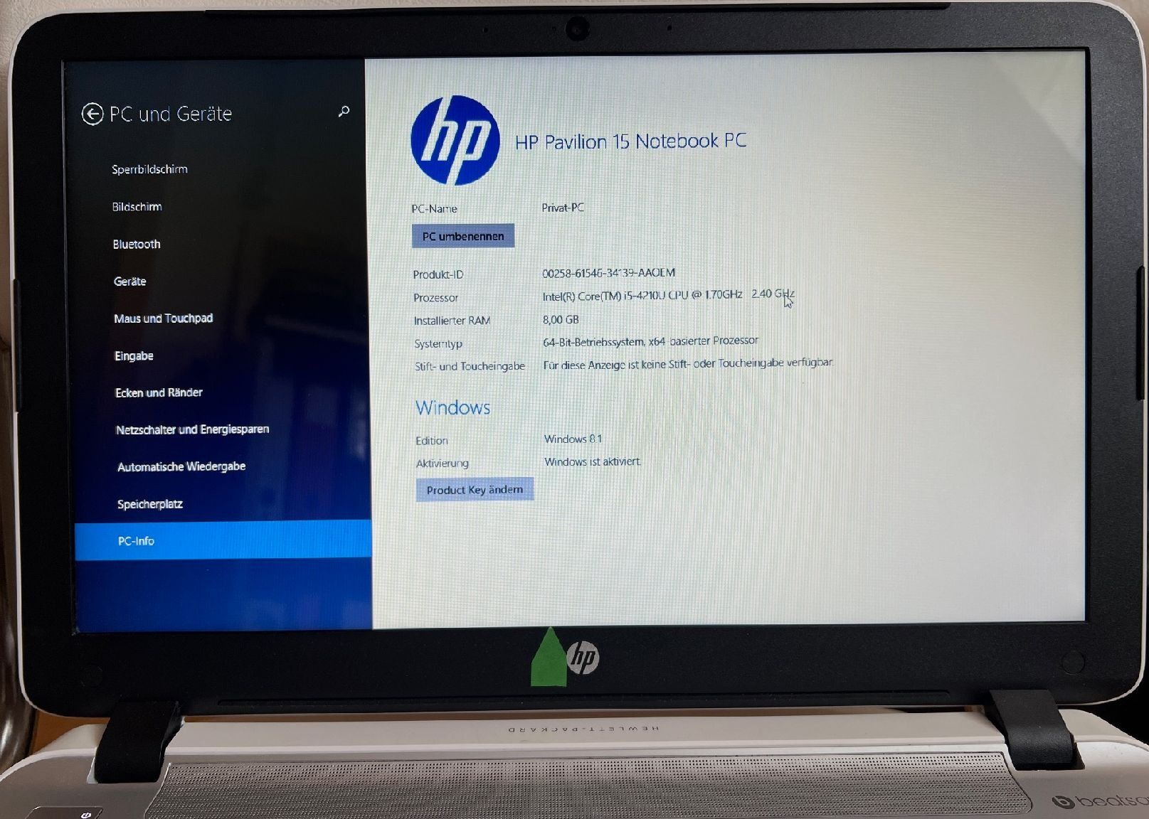 Hewlett Packard Notebooks: HP Pavilion 15 Notebook – Gebraucht aus Geuensee von Marras 4