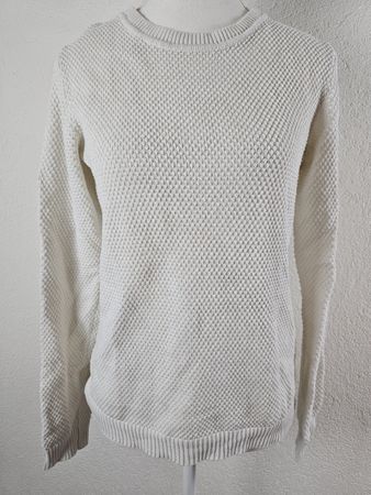 Pull-over blanc en maille texturée, état impeccable