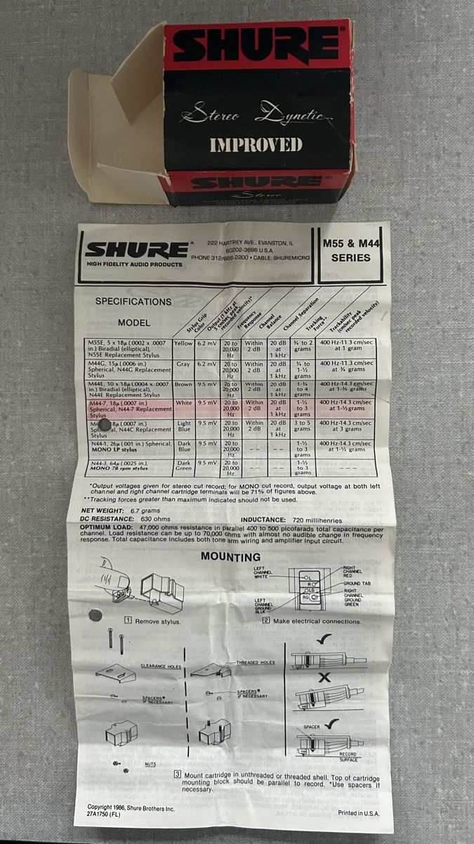 Giradischi: Shure M 44 - 7 – Usato da Fällanden venduto da E51 4