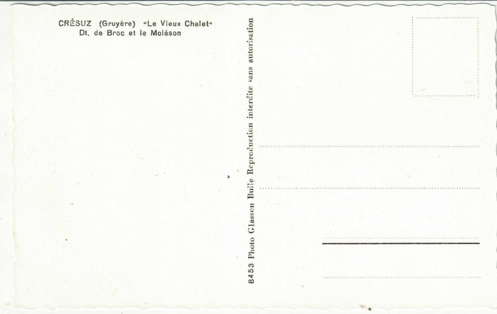 Cartes postales: Cresuz - Le Vieux Chalet – D'occasion à Ettingen par Kartenplanet 1