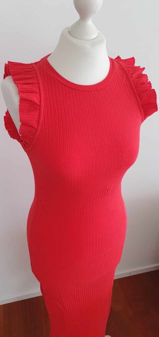 Mango Vestiti: Maxikleid korallenrot Gr 34, Baumwolle – Usato da Stansstad venduto da InStyle8 2
