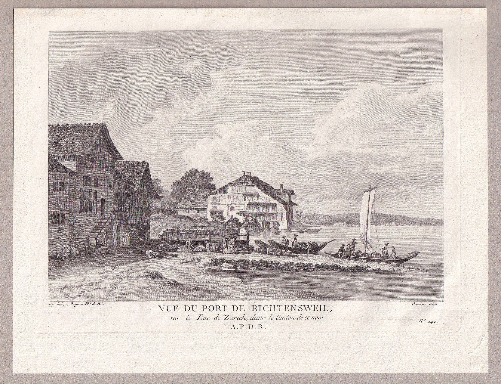 Incisioni: RICHTERSWIL, KUPFERSTICH 1788 – Usato da Grüningen venduto da Kartensammler 1
