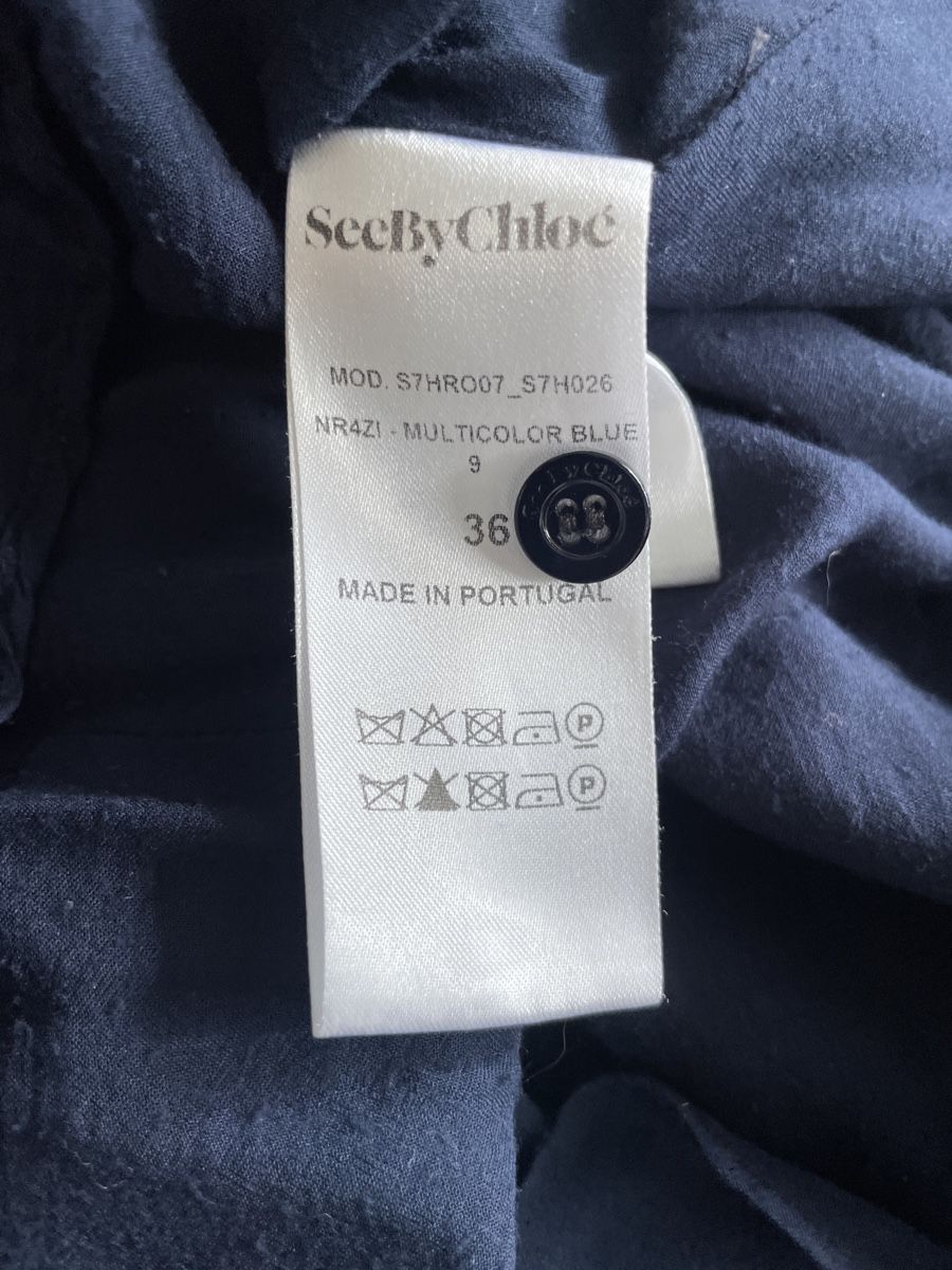 Chloé Vestiti: SeeByChloé Kleid Gr. 36 Blumenkleid blau – Usato da Gwatt (Thun) venduto da fashion-for-life 1