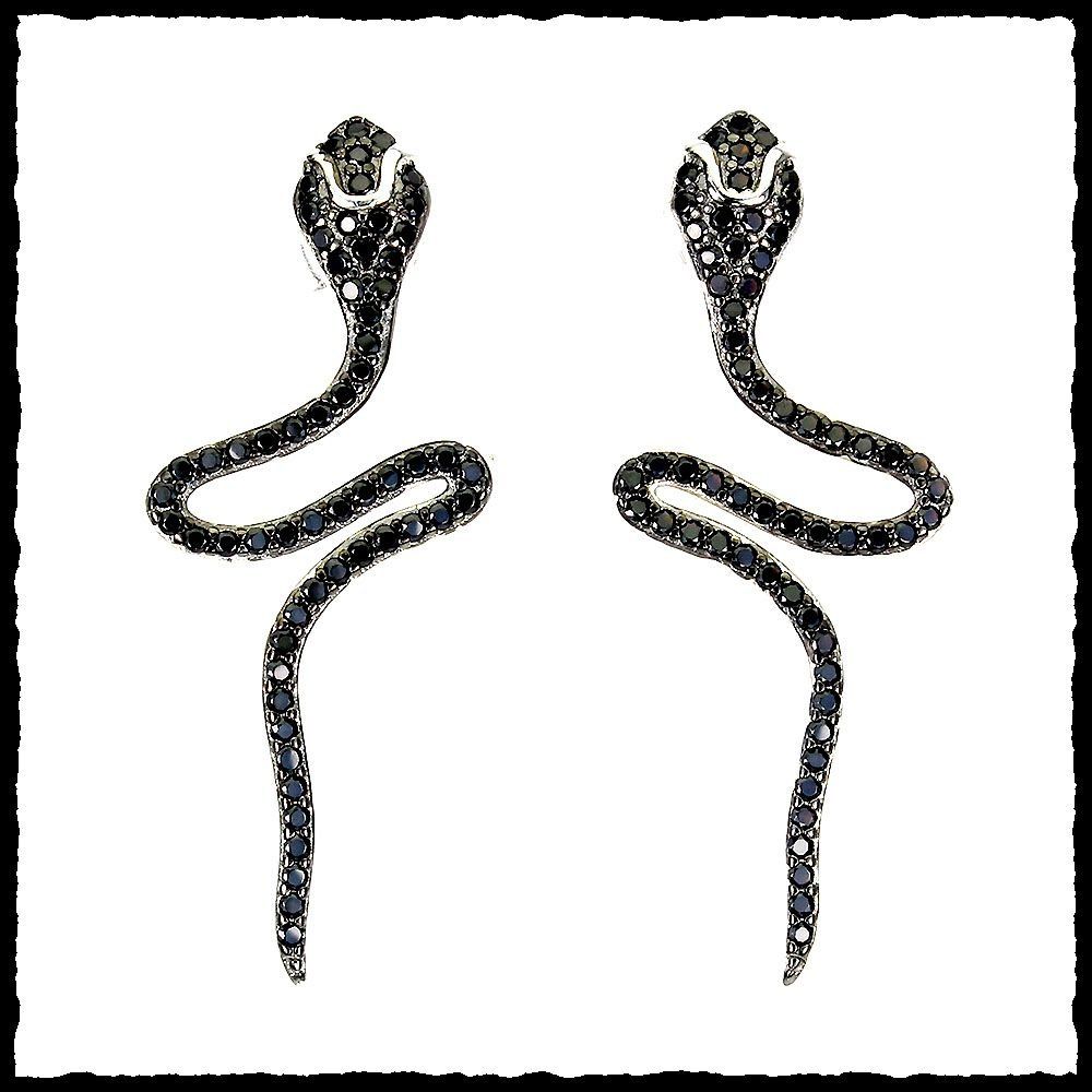 Ohrringe & -stecker: Black Spinell Schlangen Ohrhänger 925 Silber – Neu und originalverpackt aus Oberglatt ZH von Goldfee1 1