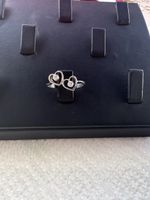 Bague deux coeurs or blanc 18k