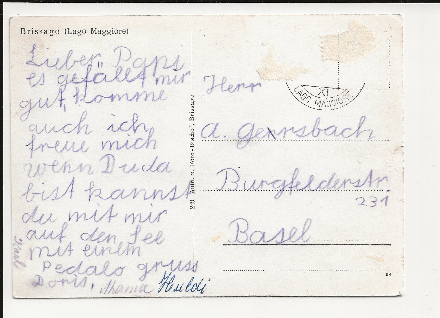 Cartoline postali: AK ca. 1950 Brissago – Usato da Greifensee venduto da 315WDO 1