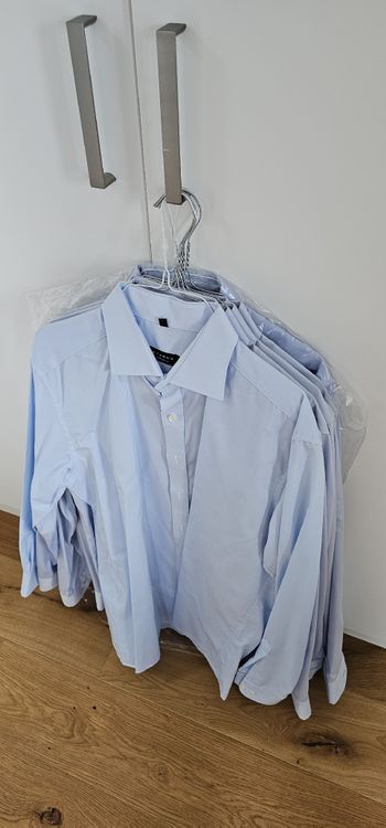 Kleiderpaket Heine Stoffhose schwarz Gr. 52 mit 11 Hemden in 3