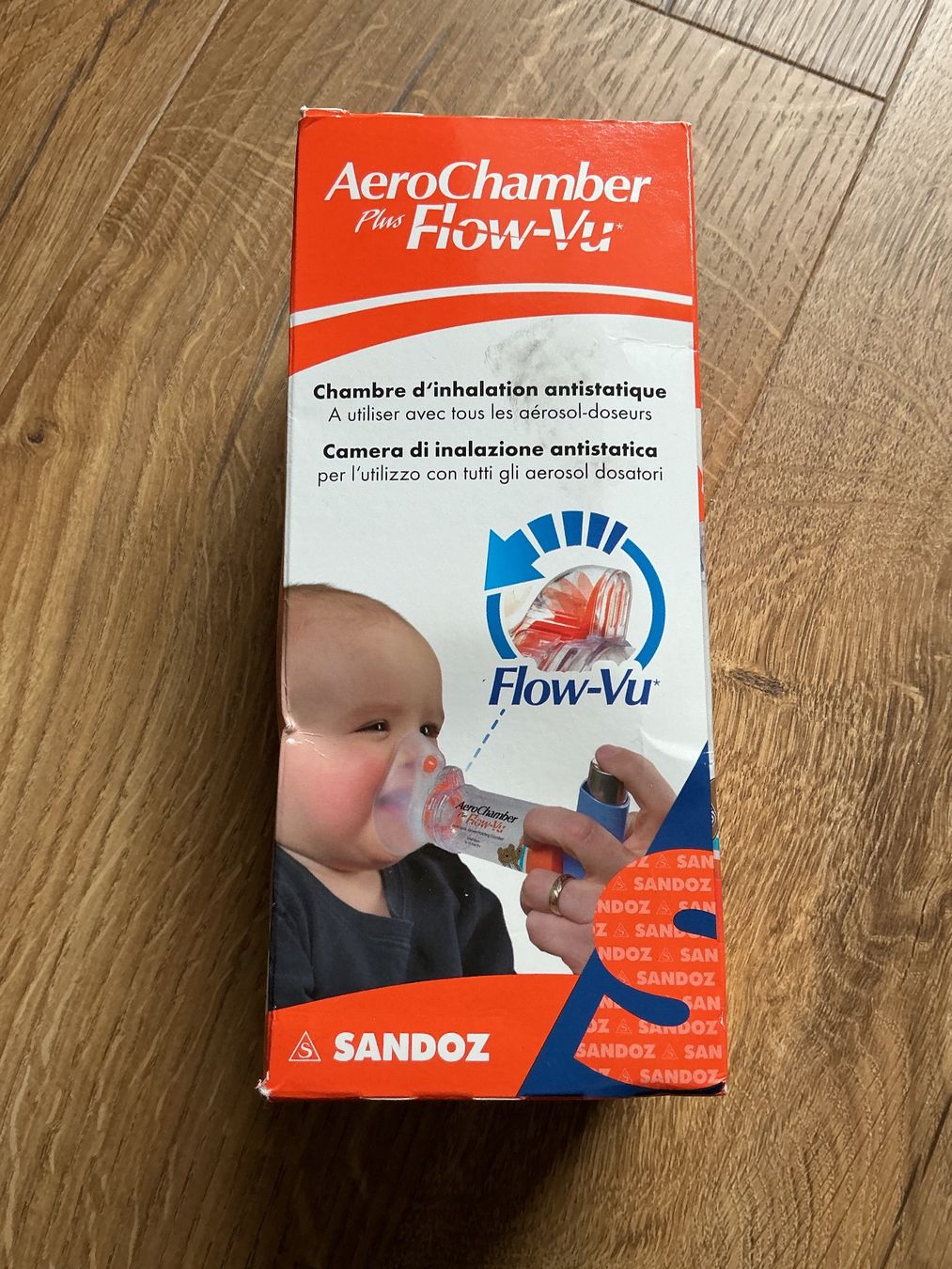 Gesichts- und Gehörschutz: AeroChamber Plus Flow-Vu orange small mask – Gebraucht aus Brugg AG von Magna3 1