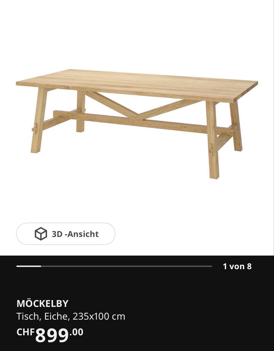 Tavoli: Ikea Möckelby Esstisch - Eiche - 235 x 100 x 74 - NEU! – Nuovo (secondo la descrizione) da Baar venduto da ver_vs82