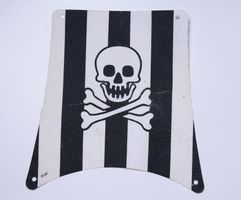Cloth Sail Square with Black Stripes, Skull and Crossbones