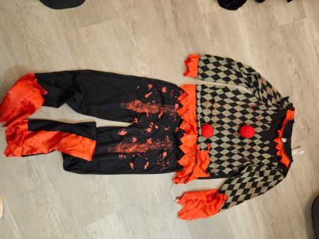 Halloween Kostüm Clown rot kariert Hr. 140/146