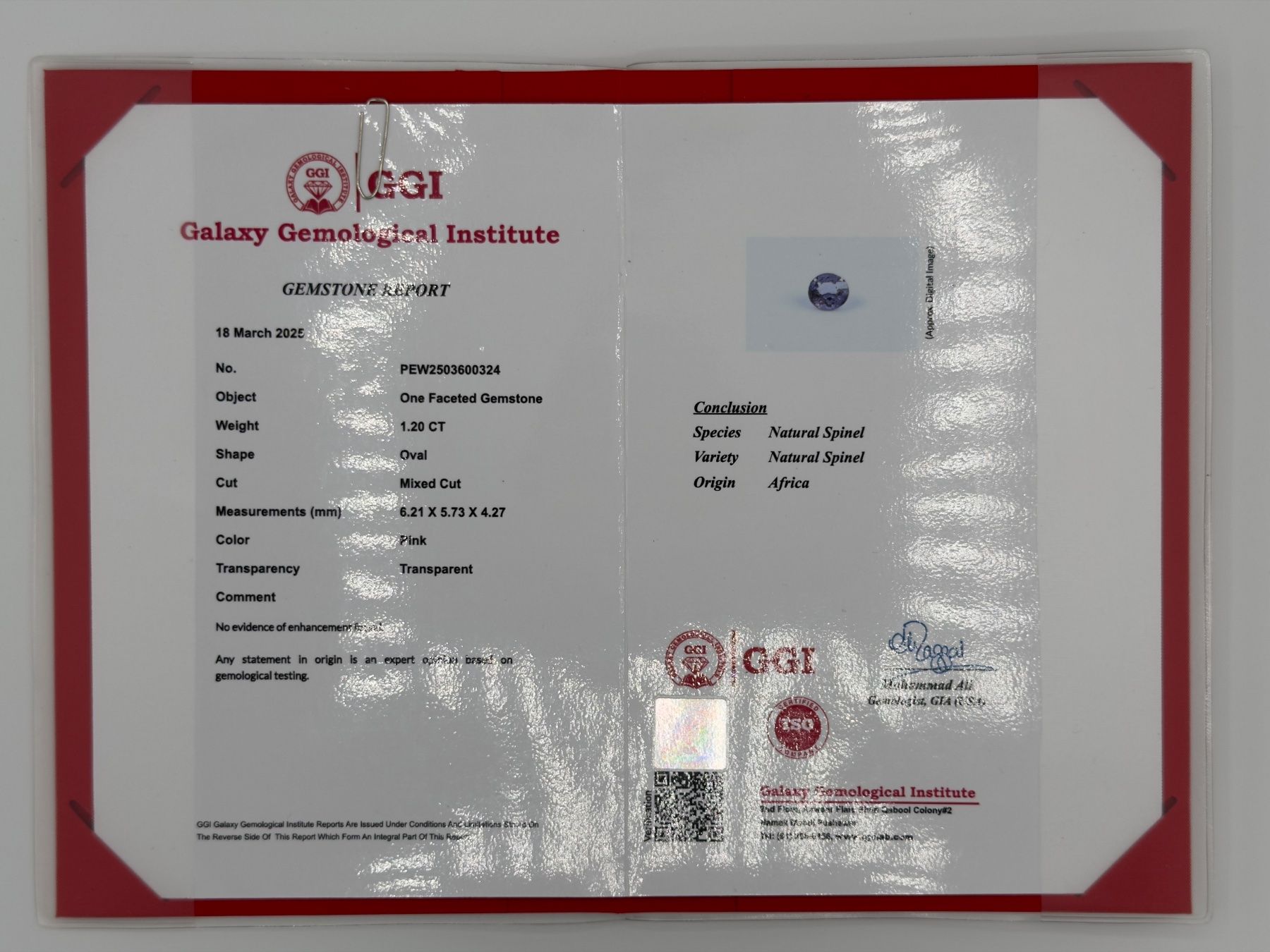 Edelsteine: Natural Spinel 1.20ct Pink - Incl. Certificate – Neu und originalverpackt aus Buchs SG von OTNaturalGems 9