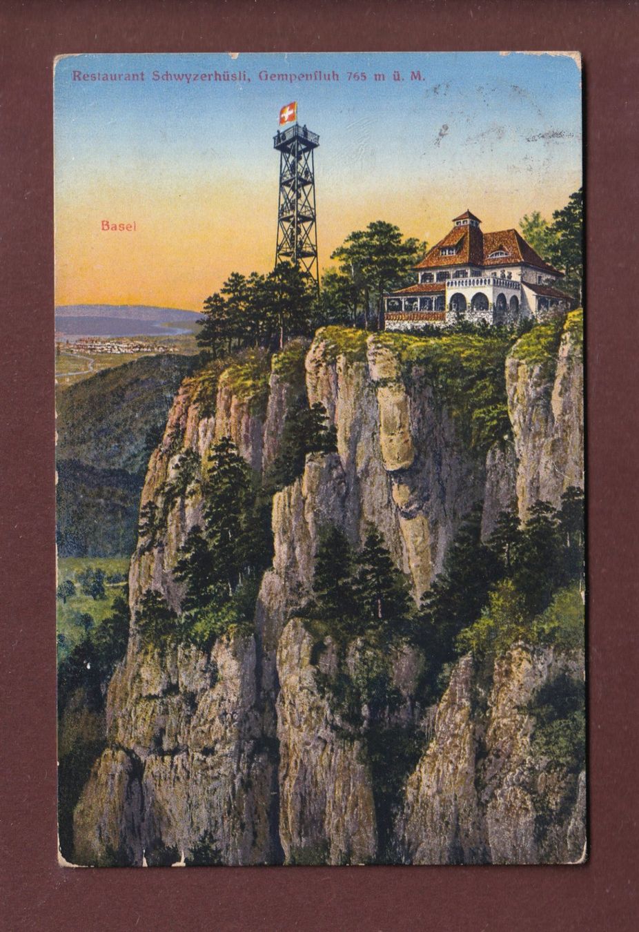 Cartoline postali: GEMPENFLUH - Restaurant - 1928 // pli // – Usato da Pully venduto da nicecards