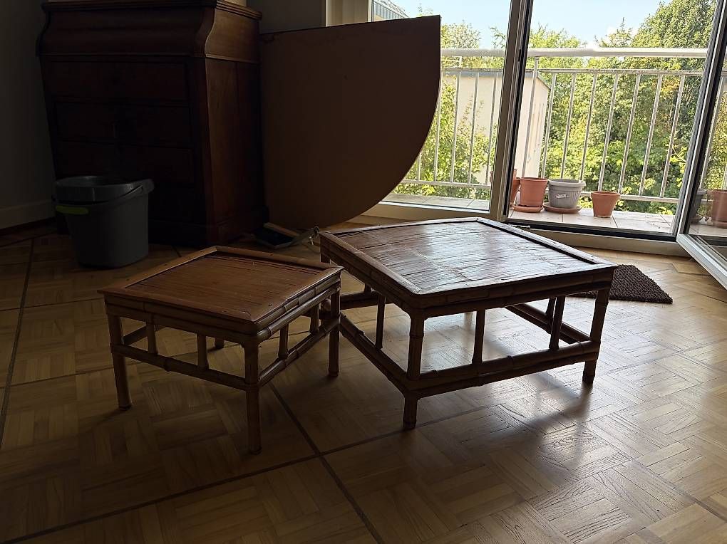 Tables: Tables basses en bamboo – D'occasion à Cully par art_6l9y
