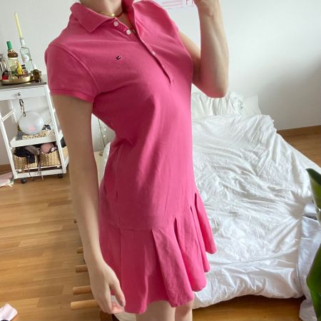 Polo Kleid Tommy Hilfiger pink kurzarm gebraucht Zustand