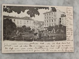Alte PK / Lugano - Jardin Public Gelaufen 1901