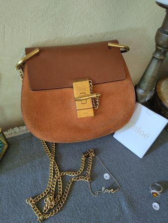 Chloe bag drew suede small brown