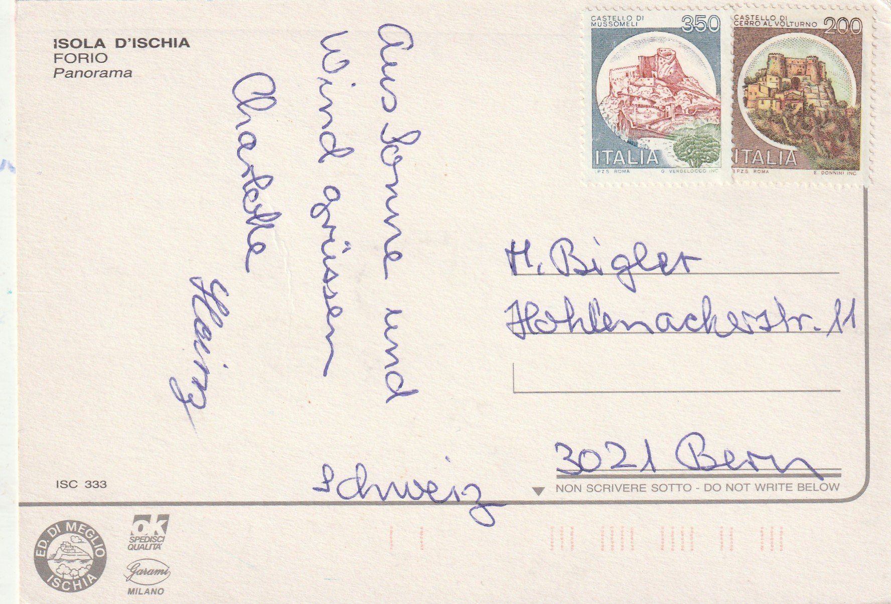 Cartoline postali: Isola D'Ischa – Usato da Lumbrein venduto da made02 1