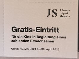 Gratis-Eintritt für ein Kind mit zahlendem Erwachsenen