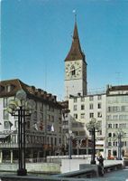 Zürich Weinplatz mit St.Peters-Kirche ZH