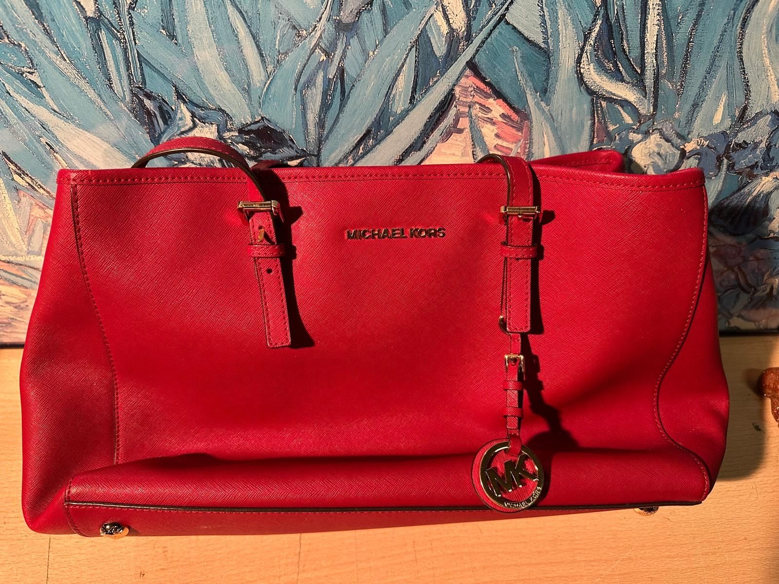 Michael Kors Borse da donna: Michael Kors Red Leather Tote Bag - Stylish & Spacious – Usato da Lausanne venduto da vas_mbk2 1
