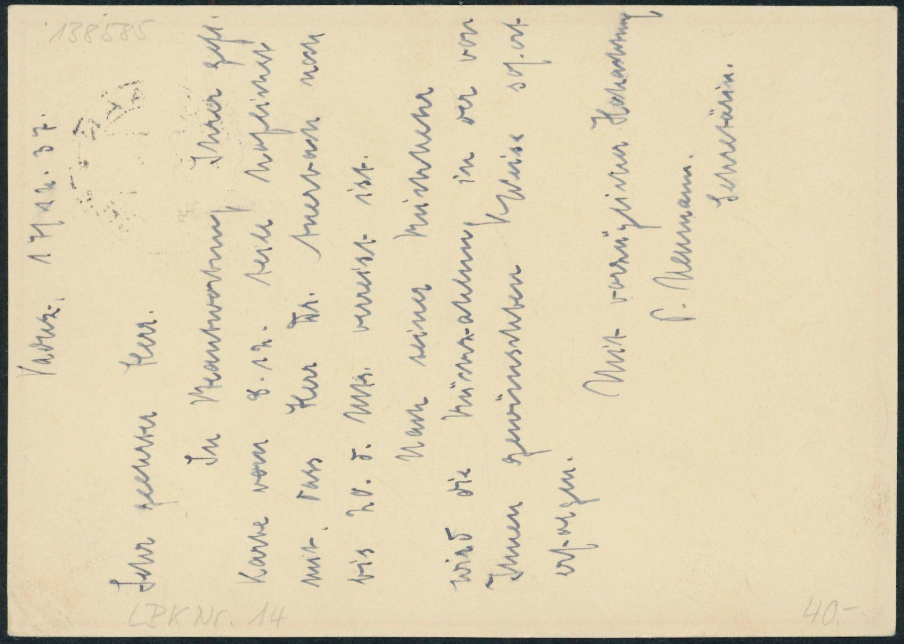 Alle Briefmarken: FL - Ganzsache - 1937 - Postkarte - Schaan – Gebraucht aus Schindellegi von leecollect 1
