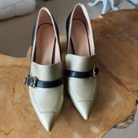 Saekcted: Damenschuh, Beige/Schwarz, Gr. 37, ungetragen