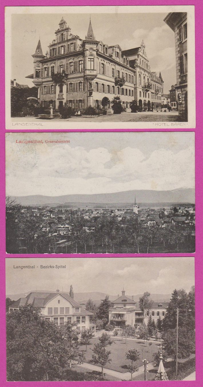 Cartoline postali: Langenthal BE  :   Lot von 7 alten Ansichtskarten – Usato da Vitznau venduto da Ropaku