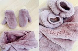 Kuscheliger Schlauchschal und Fäustlinge neuwertig