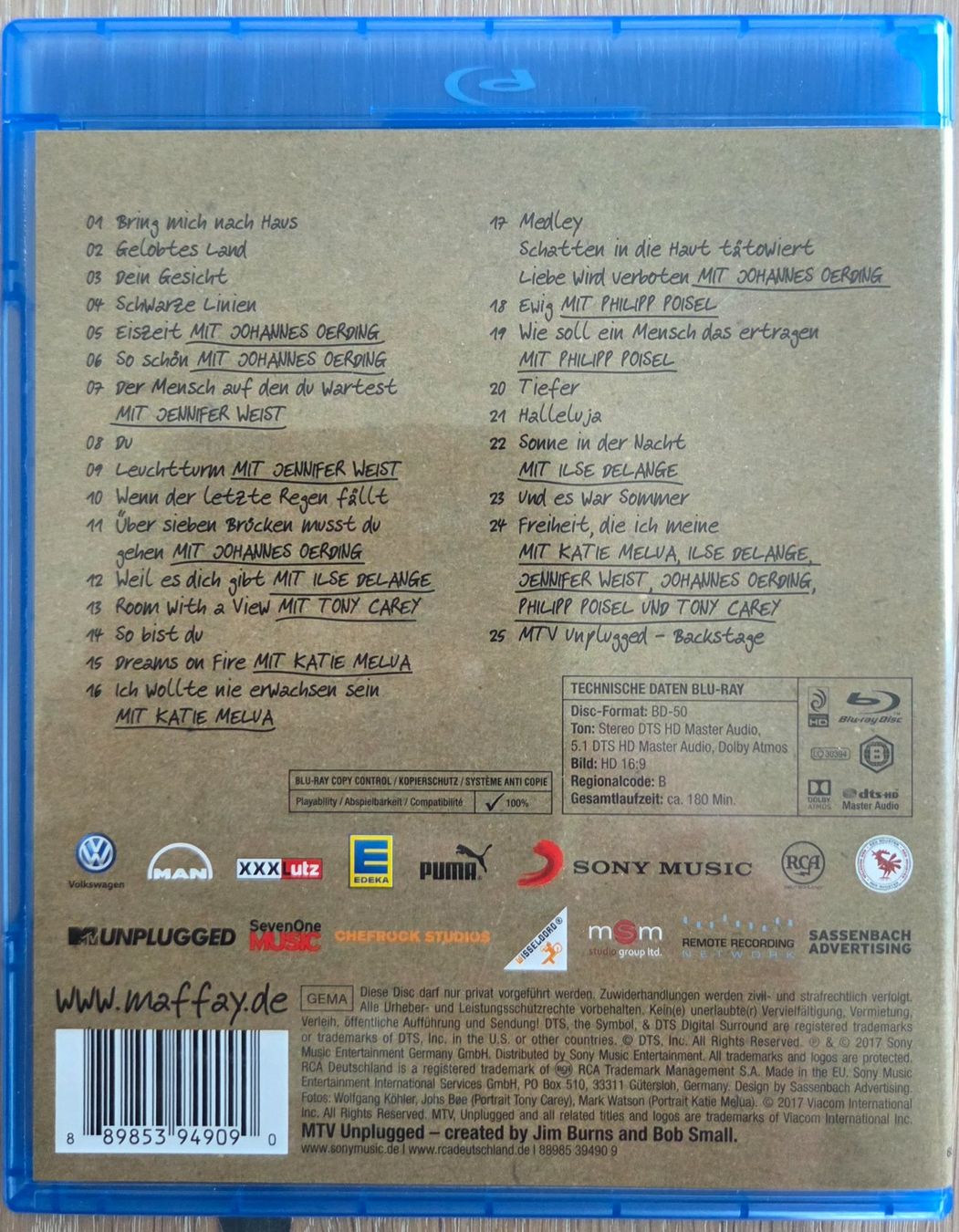 Alle DVDs: Peter Maffay: MTV Unplugged - Blu-Ray – Gebraucht aus Ittigen von bluesboy_66 1