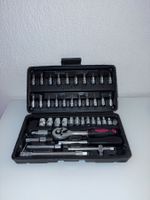 46-teiliges Ratschen- & Werkzeugset – Auto / Werkstatt / Hob