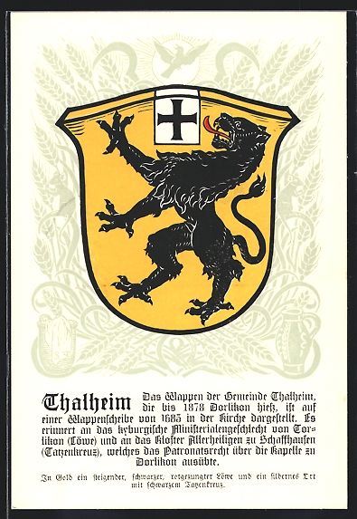 Cartoline postali: AK Thalheim, Wappen der Gemeinde – Usato da Berlin venduto da bartko-reher