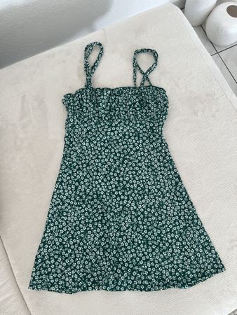 Blumenkleid grün, Gr. XXS, Sommerkleid, H&M, Top Zustand