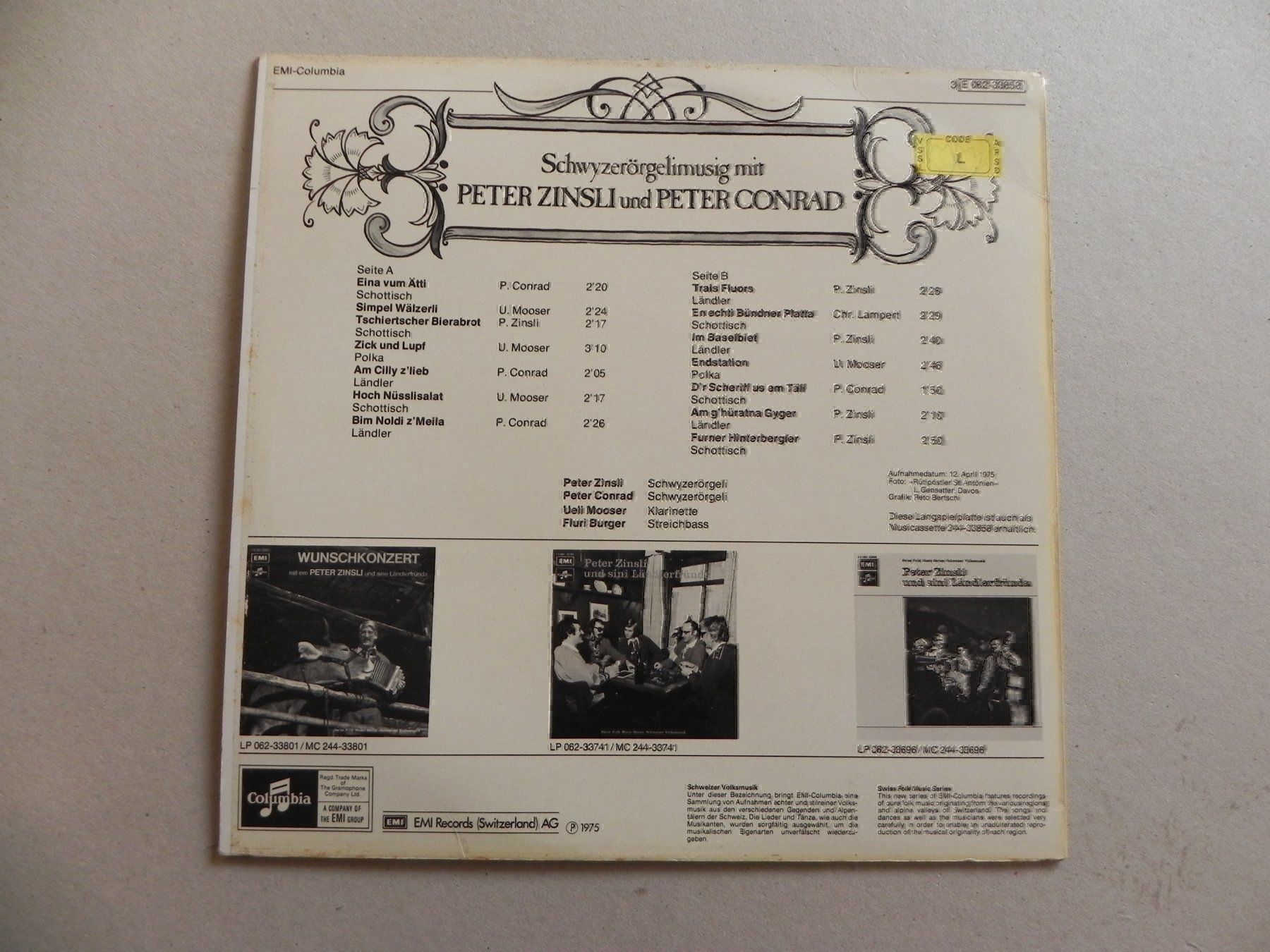Dischi in vinile: LP Volksmusik Peter Zinsli Peter Conrad – Usato da Siebnen venduto da krimsie 1