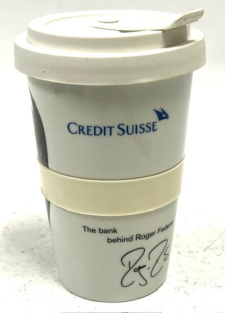Behälter & Ähnliches: Roger Federer Trink/Thermobecher mit Deckel CS Werbung – Gebraucht aus Zürich von gigimai67 2