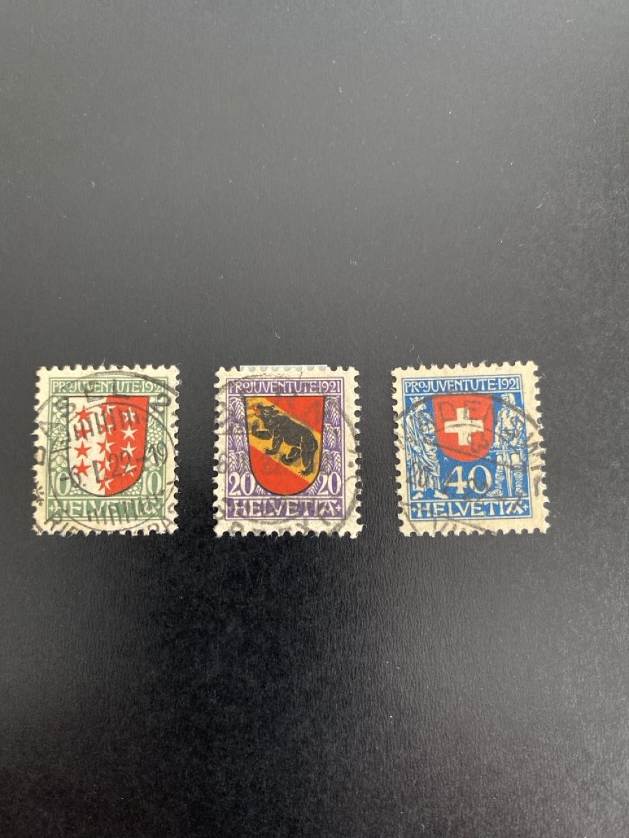 Alle Briefmarken: Pro Juventute Satz 1921 Vollstempel – Gebraucht aus Oberdorf NW von bouquineur