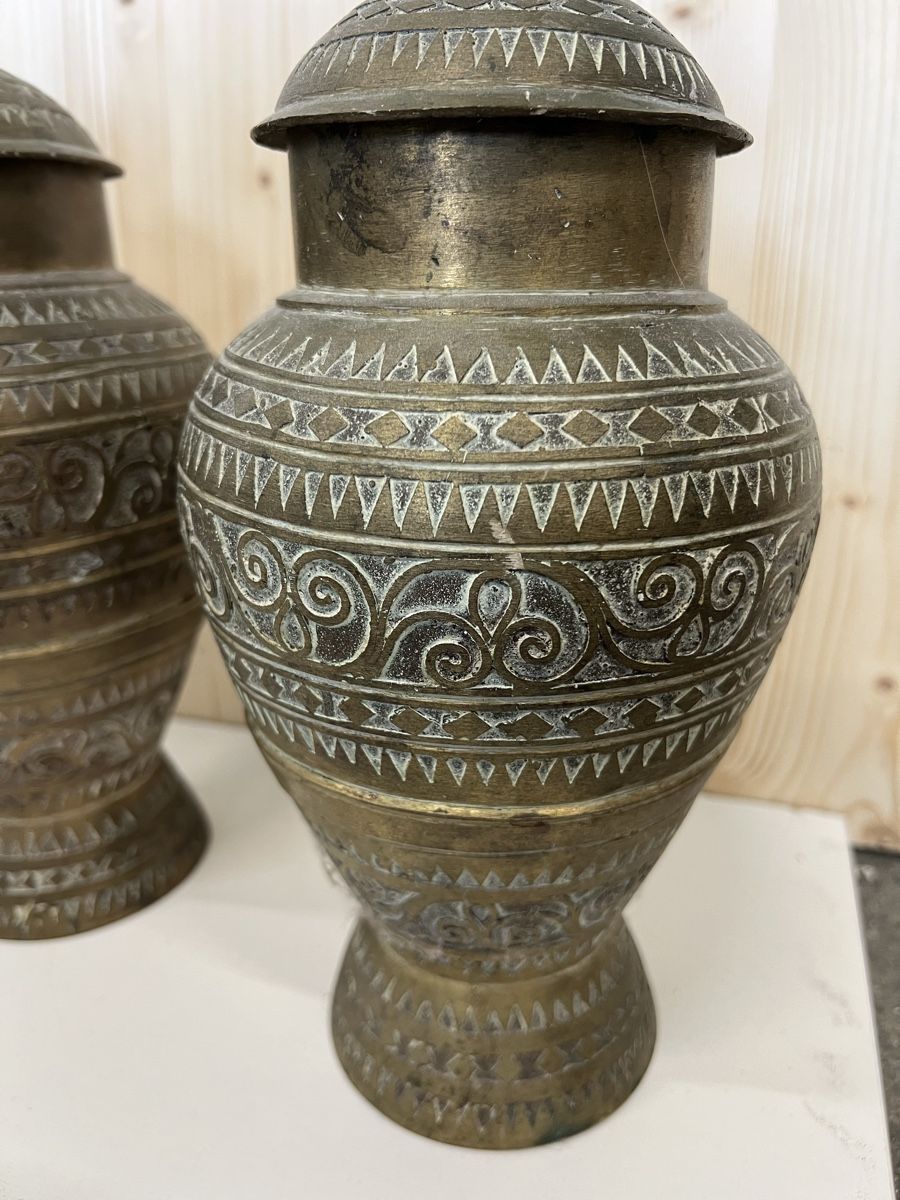 Tutte le decorazioni: Antike Messing Gefässe mit Deckel, dekorativ, 2 Stück – Usato da Perlen venduto da Chregle1 2