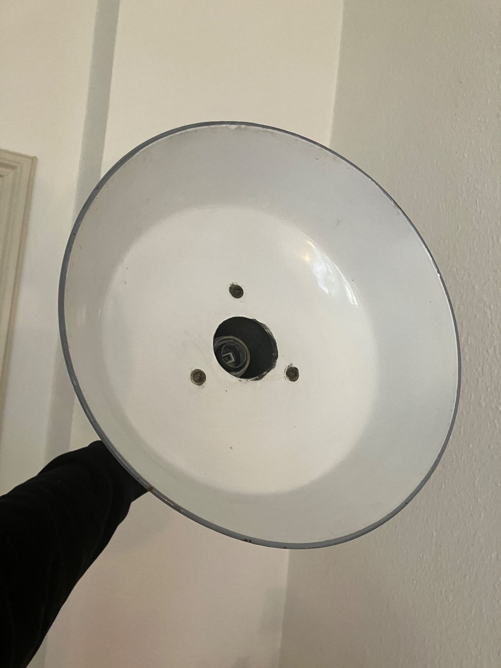 Lampade: Vintage Industrie Lampe, grau emailliert – Usato da Biel/Bienne venduto da Nikfisch 2
