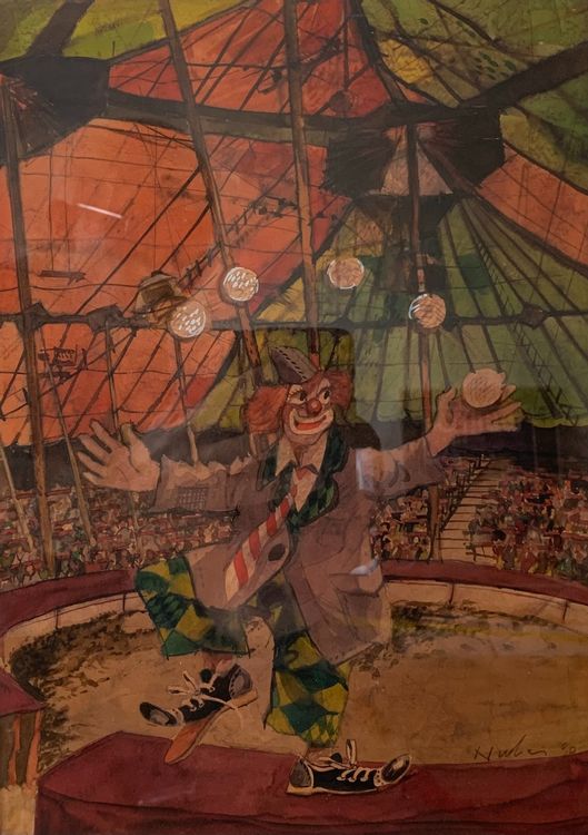 Original Bild Marcel Nuber &amp;quot;Jonglierender Clown Zirkus Knie&amp;quot; | Kaufen ...