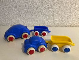Spielautos mit Anhänger, 2 Stück