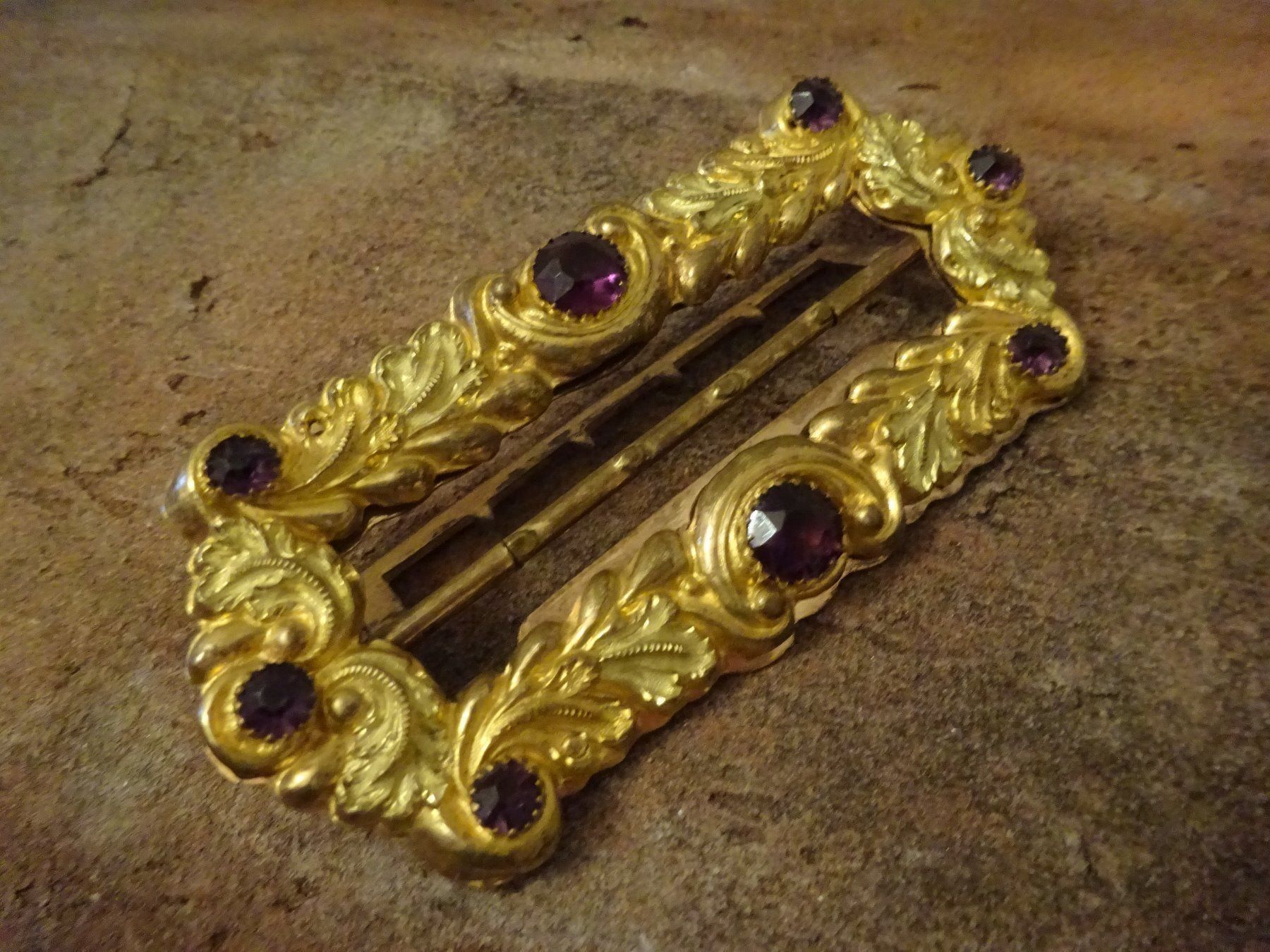 Gürtelschnallen: Antike Schnalle Amethystglas / Tombak – Gebraucht aus Esslingen von FetteSchnecke 2