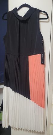 Karl Lagerfeld Kleid, Gr. 14/42, schwarz/weiss/apricot