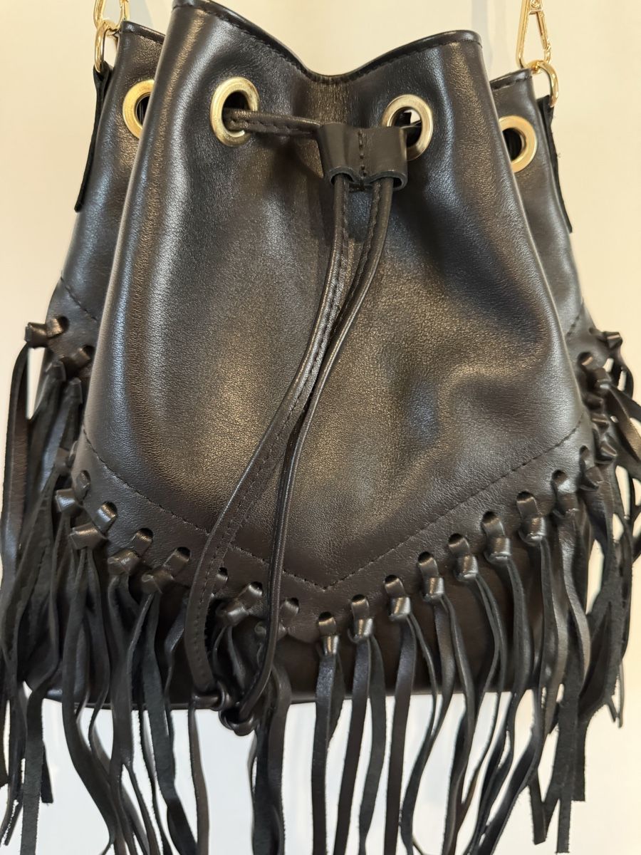 Taschen für Damen: Leder-Umhängetasche mit Fransen – Neu (gemäss Beschreibung) aus Koblenz von Pumuckl70 1