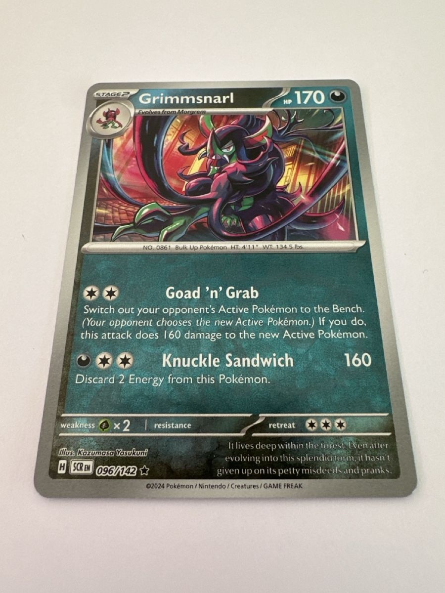 Pokémon Sammelbilder & Trading cards: Grimmsnarl SCR EN 096/142 MT Reverse Holo – Neu (gemäss Beschreibung) aus Gordola von EleSecondHand-TCG