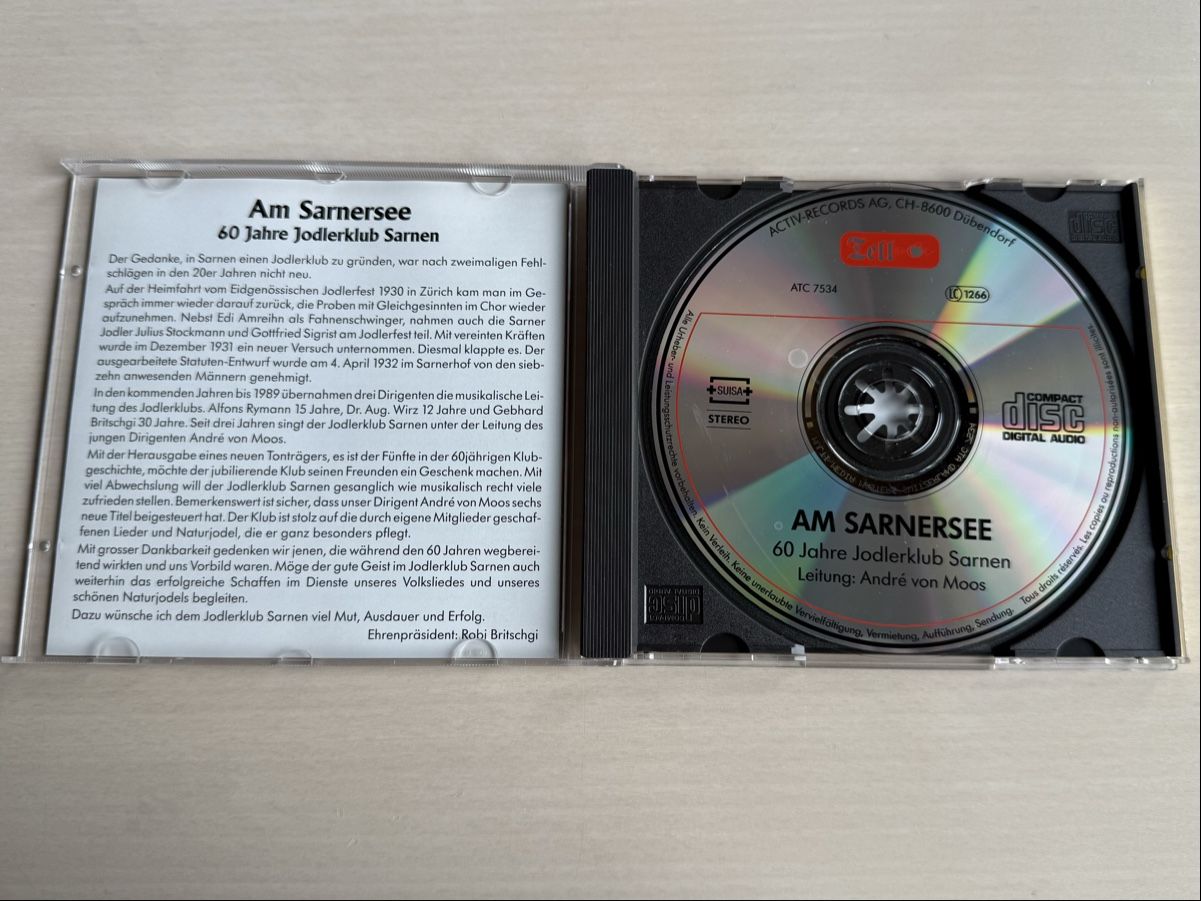 CD: CD Jodelklub Sarnen "Am Sarnersee" – Usato da Oberried Brienz venduto da Chyara 2