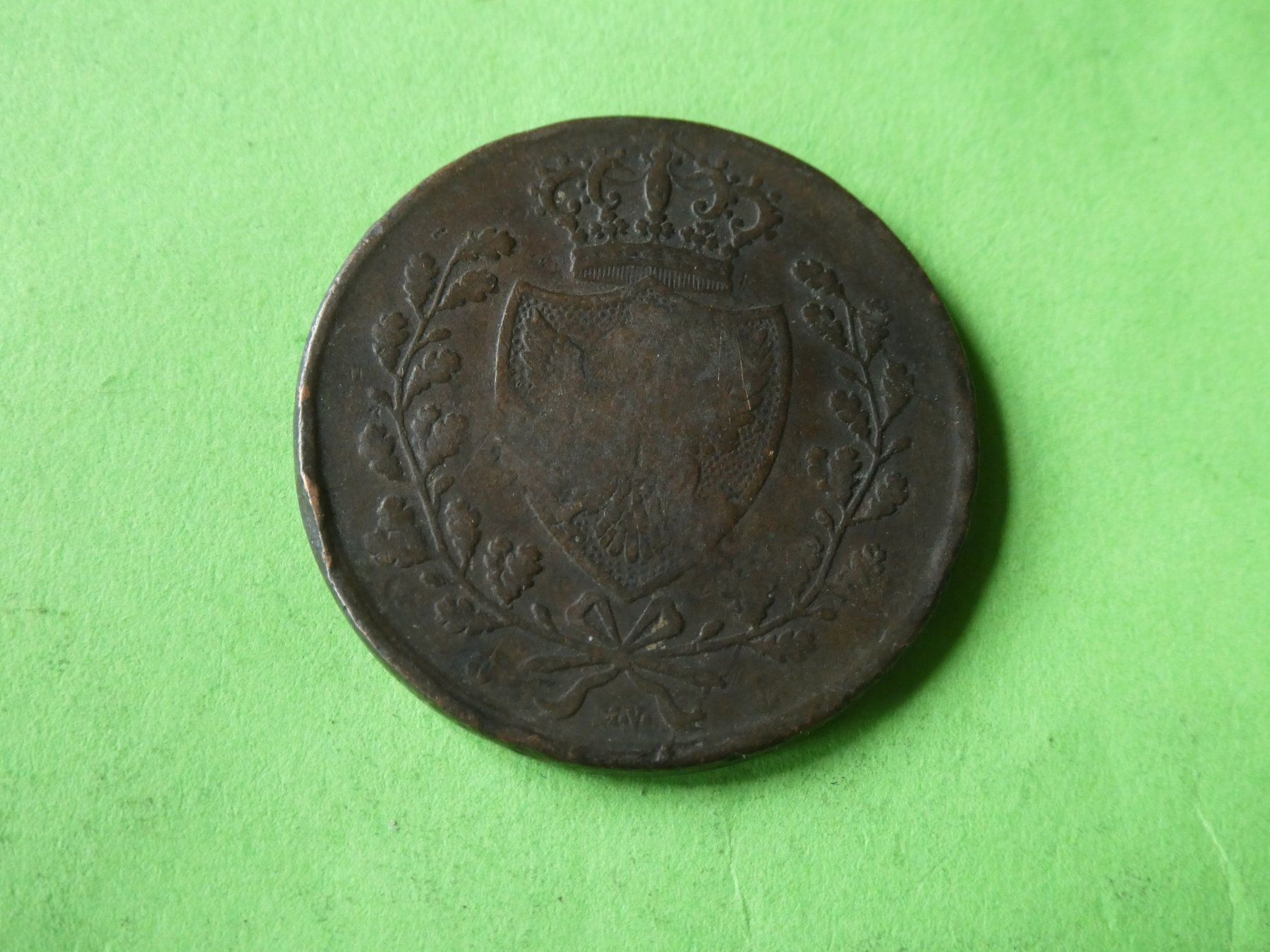 Toutes les monnaies: Sardinien 1826, 5 Centesimi – D'occasion à Hinterforst par Rohusri