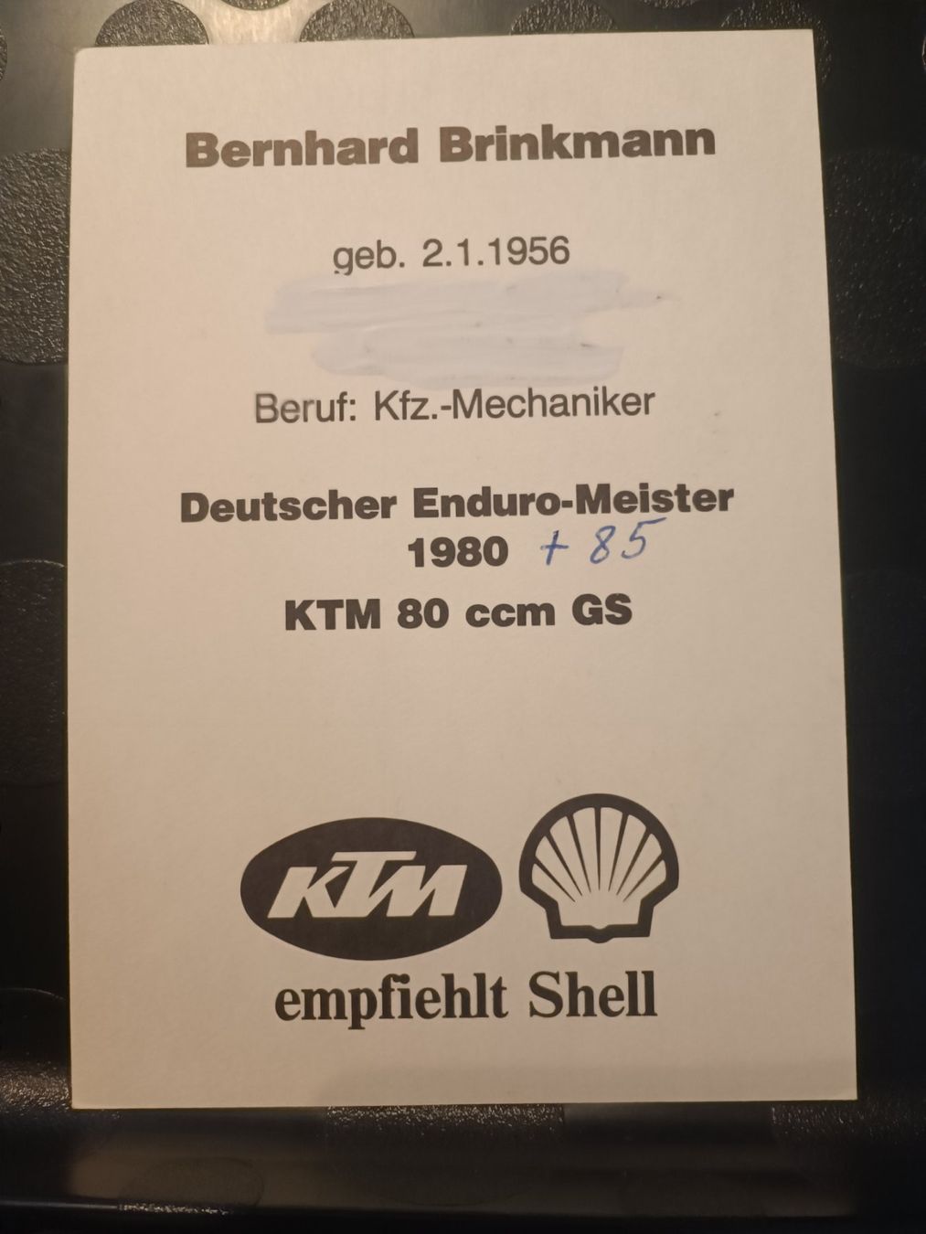 Autogramme: Bernhard Brinkmann - Motocross – Gebraucht aus Menziken von Artographs 1