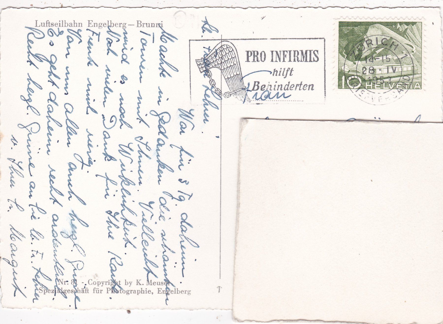 Cartoline postali: Luftseilbahn Engelberg - Brunni 1953 – Usato da Herisau venduto da Lisegrat2008 1