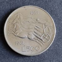 500 Lire 1961 Italie Argent Commémorative